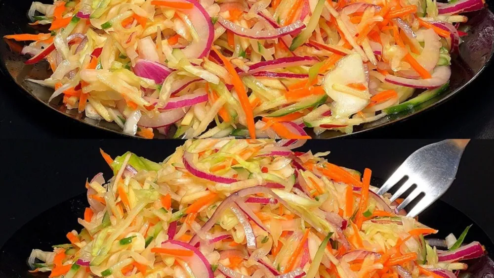 Indulge in Weight Loss Bliss with a Belly-Fat Burning Salad Highlighting Cabbage, Carrots, and Apples Indulge in Weight Loss Bliss with a Belly-Fat Burning Salad Highlighting Cabbage, Carrots, and Apples