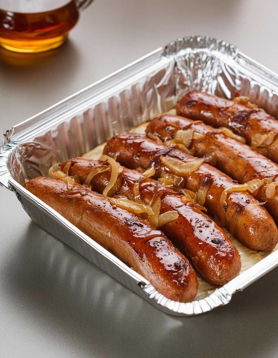 Oven Braised Beer Brats with Caramelized Onions Oven Braised Beer Brats with Caramelized Onions